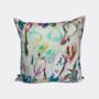 Abstract Floral Velvet Cushion, Ivory, thumbnail 3 of 4