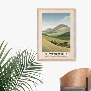 Shropshire Hills Aonb Travel Poster Art Print, 4 of 8