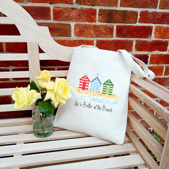 Beach Huts Tote Bag | Beach Bag, 2 of 7