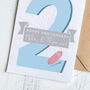 Personalised 2nd Cotton Wedding Anniversary Card, thumbnail 1 of 2