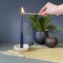 Porcelain And Leather Tapered Candle Holder, thumbnail 2 of 11