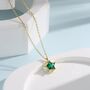 Sterling Silver Emerald Green Cz Star Pendant Necklace, thumbnail 3 of 11