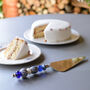 Hand Painted Blue And White Cake Server, thumbnail 2 of 3