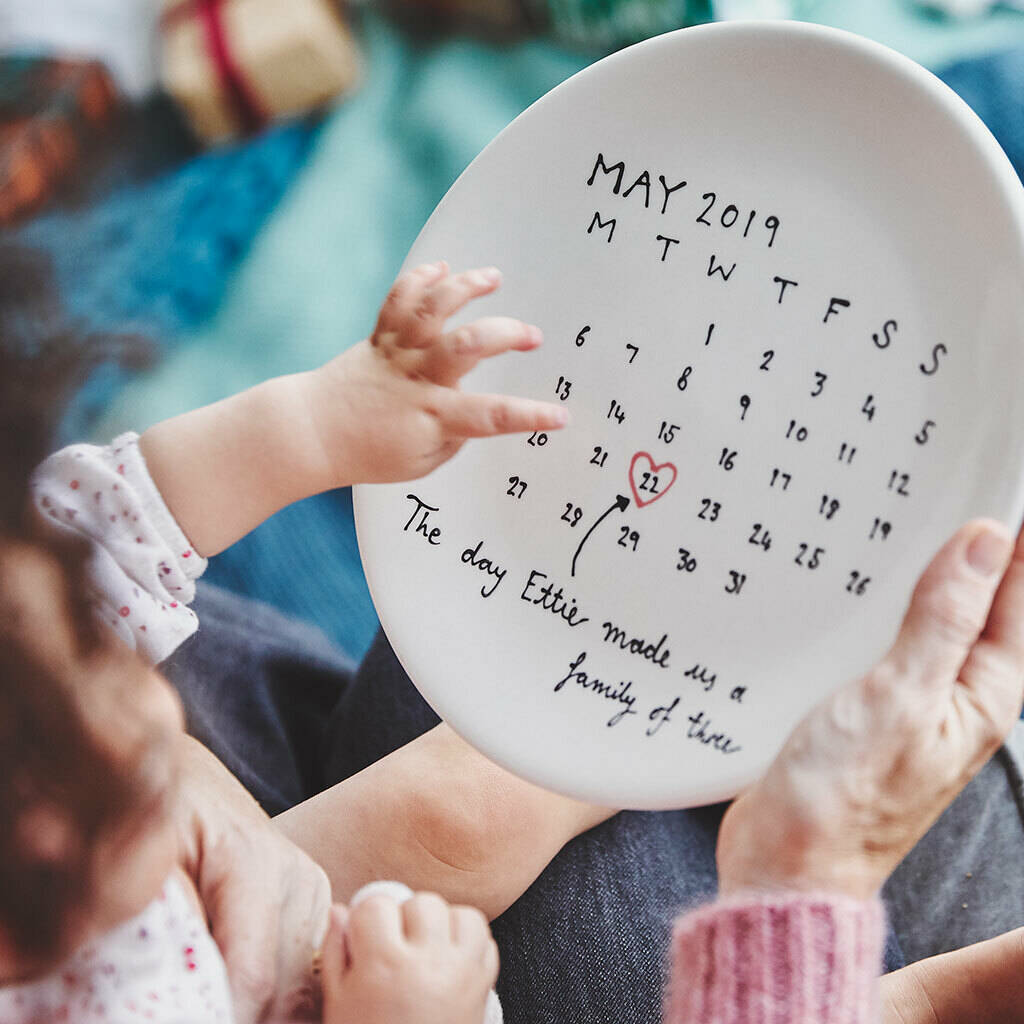 Personalised Calendar Date Plate By White Rain Designs