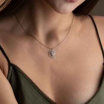 Sterling Silver Nautilus Seashell Necklace, 6 of 9
