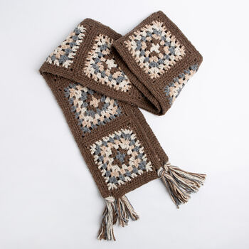 Granny Annie Squares Scarf Crochet Kit Woodland, 6 of 9