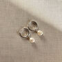 Freshwater Pearl Sterling Silver Hoop Earrings, thumbnail 2 of 3
