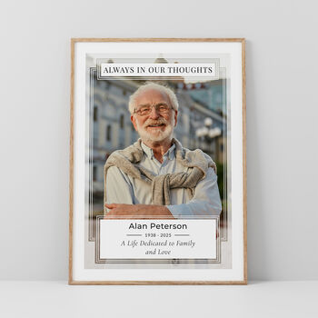 Always In Our Thoughts Photo Print Personalised Memorial Gift, 2 of 6