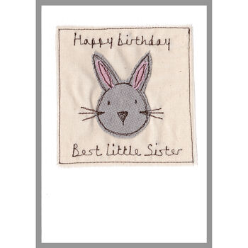 Personalised Rabbit New Baby Girl Or 1st Birthday Card, 9 of 12