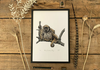 N Is For Northern Muriqui Illustration Print, 3 of 6
