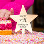 Personalised Happy Birthday Gold Star Cake Topper, thumbnail 1 of 7