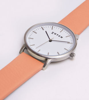 New Collection Silver Vegan Leather Watch, 7 of 12