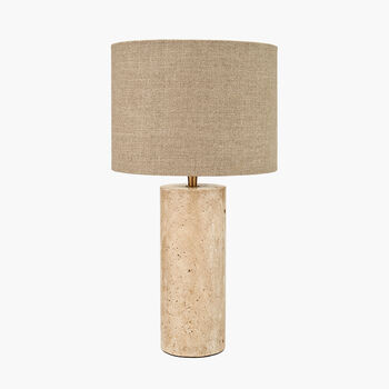 Costal Muted Tones Limestone Cylinder Table Lamp, 2 of 9