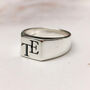 Custom Engraved Square Silver Signet Ring, thumbnail 4 of 12
