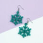 Snowflake Glitter Earrings, thumbnail 3 of 10