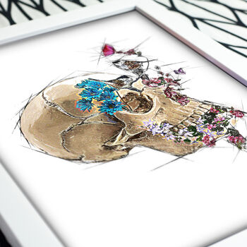 Human Skull Poster Print In Abstract Style, 3 of 4