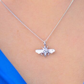 Personalised Sterling Silver Bee Necklace, 3 of 7