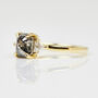 Emerald Cut Salt And Pepper Diamond Trilogy Engagement Ring, thumbnail 2 of 3