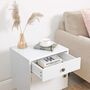 White Side End Table Nightstand With Drawer And Cabinet, thumbnail 5 of 8