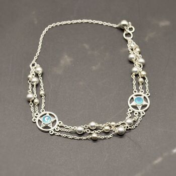 Aqua Chalcedony / Opal Sterling Silver Bracelet, 2 of 12