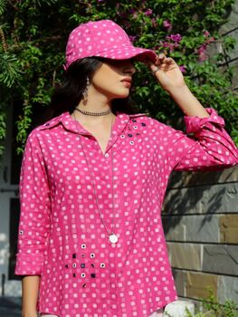 Pink Polka Dabu Printed Shirt, 4 of 4