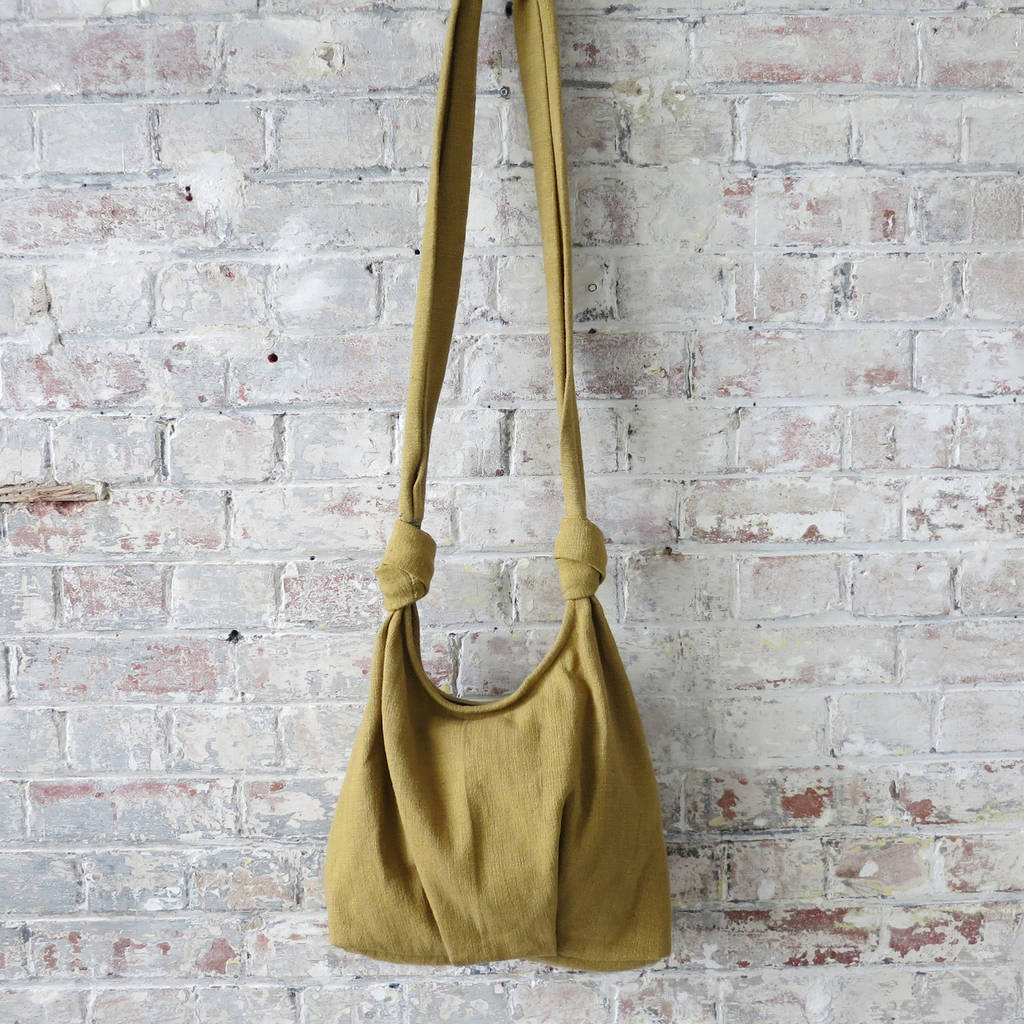 fair trade cotton cross body everyday bag zip closure by aura que