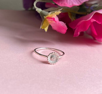 Sterling Silver Mini Sunflower Ring, 11 of 12