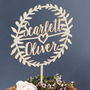 Personalised Laurel Couples Wooden Cake Topper, thumbnail 3 of 5