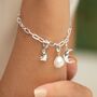Sterling Silver Chunky Oval Link Charm Collector Bracelet, thumbnail 5 of 6