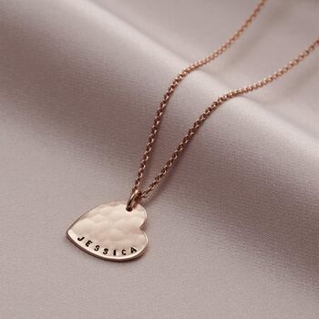 Personalised Hammered Heart Name Necklace, 3 of 8