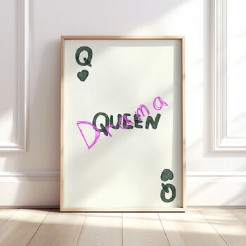 Drama Queen Playing Card Style Wall Art, 2 of 10