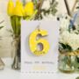 Personalised 6th Birthday Card Wooden Number Gift, thumbnail 2 of 3