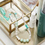 Turquoise And Howlite Asymmetrical Necklace, thumbnail 2 of 5