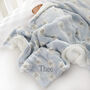 Personalised Blue Teddy Sherpa Baby Blanket, thumbnail 2 of 10