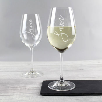 Name Crystal Wine Glass, 2 of 6