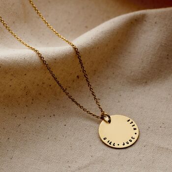Personalised Curved Message Disc Necklace, 3 of 6