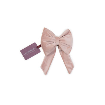 Luxury Small Christmas Bow In Pink Blush Velvet, 2 of 4