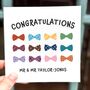 Mr And Mr Wedding Card, Personalised Bow Tie Design, thumbnail 1 of 6