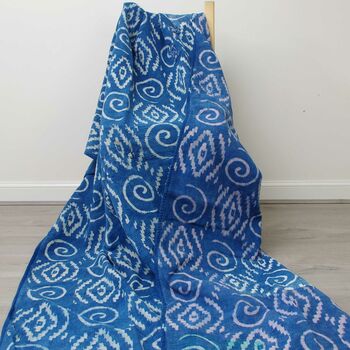 Indigo Blue Patchwork Kantha Quilt Single Bed, 7 of 9