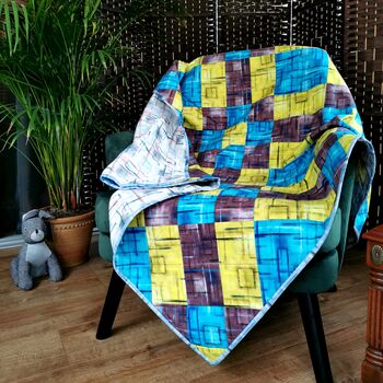 Large Quilt For Men, Geometric Star Quilted Blanket, 6 of 9