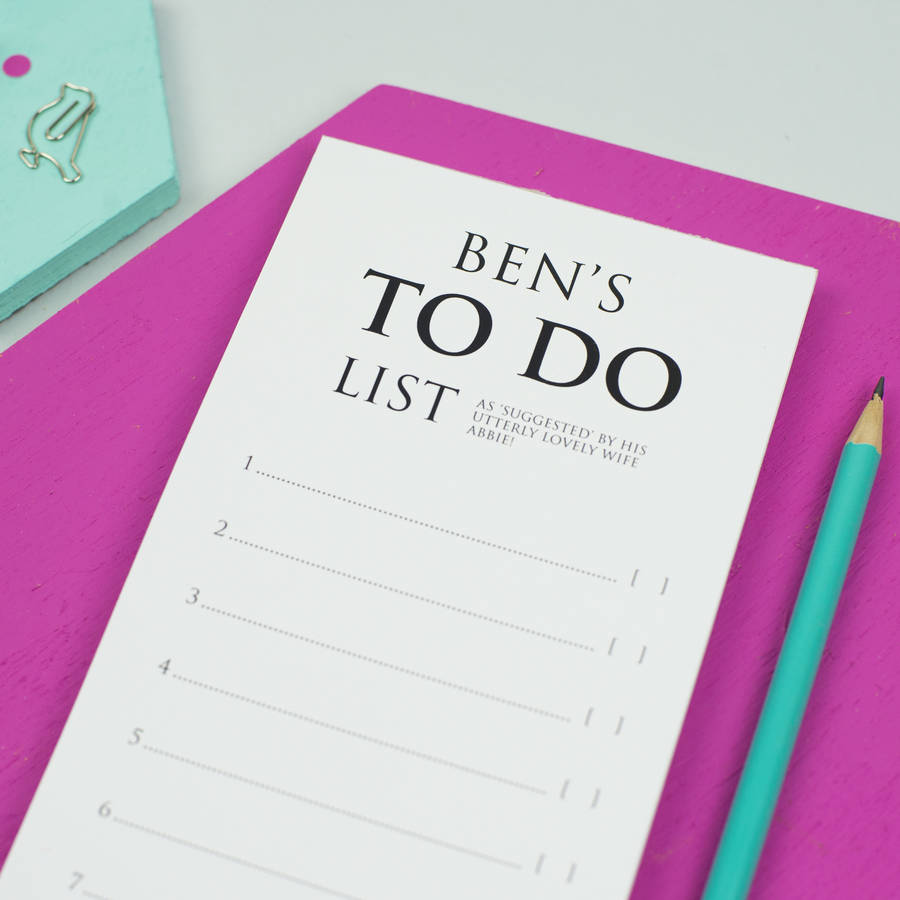 Personalised Classic 'To Do List' Notepad By XOXO