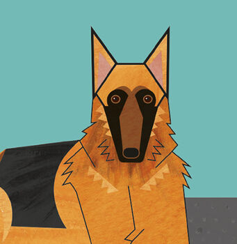 German Shepherd Dog Greetings Card, 2 of 5