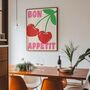 Bon Appetit Cherry Kitchen Wall Art Print, thumbnail 4 of 7