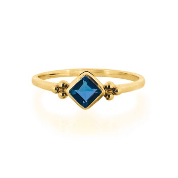 Divinity Princess Blue Topaz Ring Silver Or Gold Plated, 8 of 11