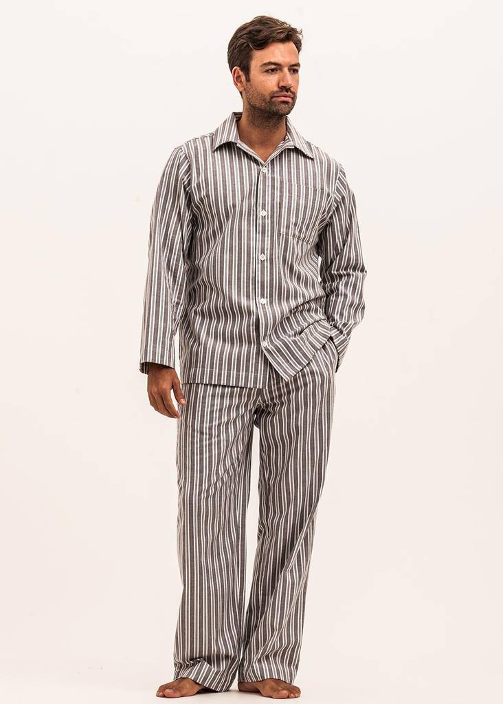 Men's Brushed Cotton Vintage Stripe Pyjamas By PJ Pan ...