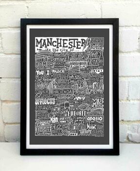 Manchester Landmarks Typography Print Poster, 12 of 12