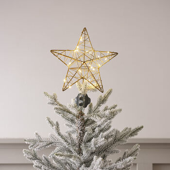 Pre Lit Gold Star Christmas Tree Topper 25 LED Battery Operated With Timer 30cm, 3 of 3