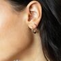9ct Solid Gold Curved Engraved Creole Hoop Earrings, thumbnail 5 of 6