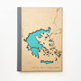 Handcrafted Greece Map Travel Notebook, thumbnail 1 of 6