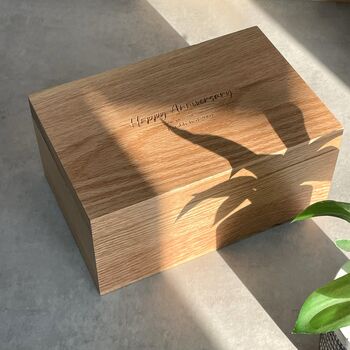Personalised Oak Memory Keepsake Box, 3 of 9